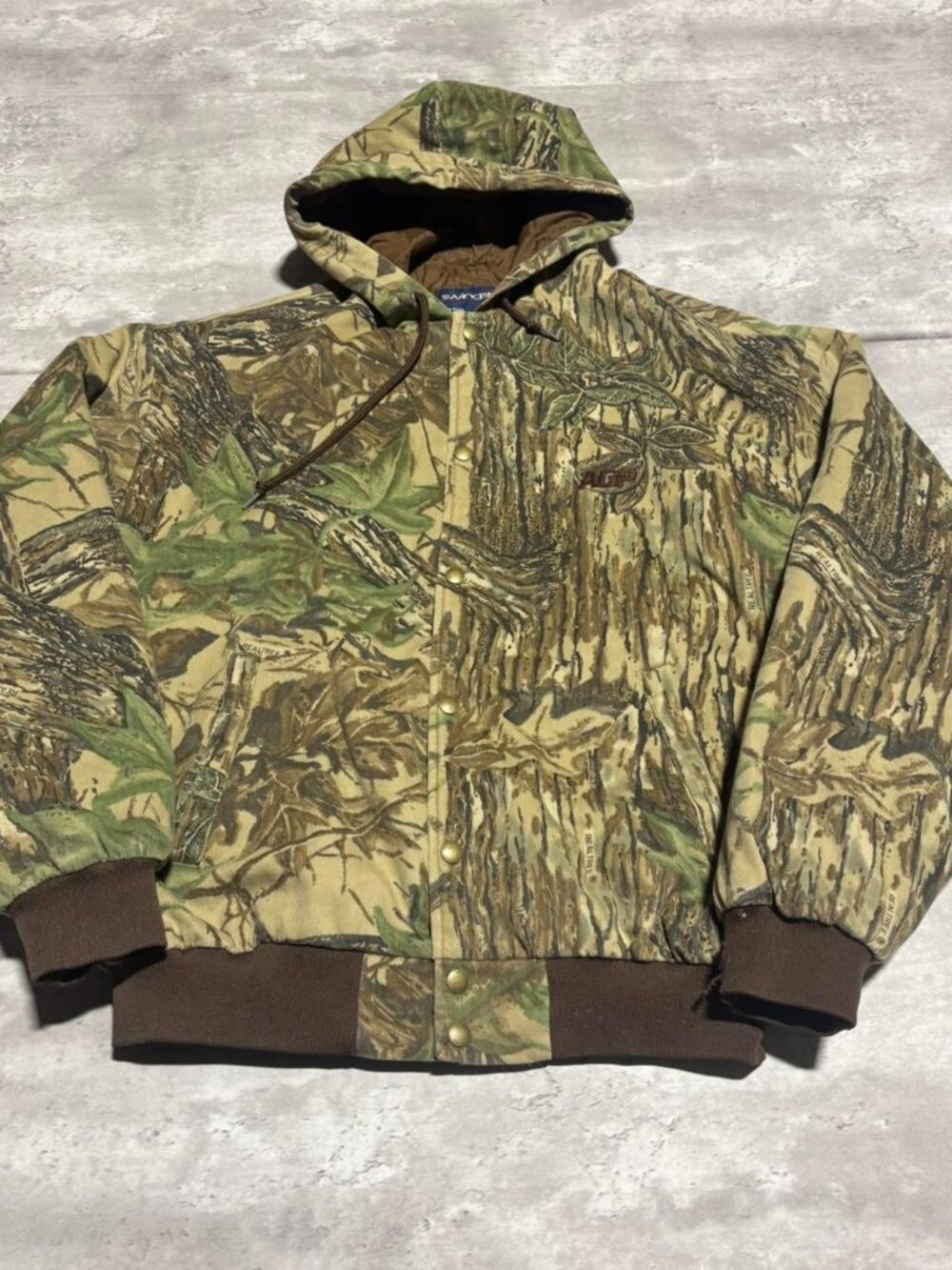 Vintage Camo Snap Bomber Jacket Men's LT